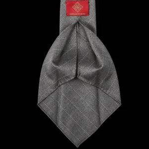 Dreaming Of Monday Ties | Grey Pinstripe 7-Fold Super 110S Wool Tie