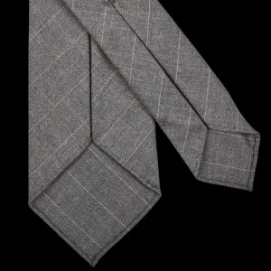 Dreaming Of Monday Ties | Grey Pinstripe 7-Fold Super 110S Wool Tie