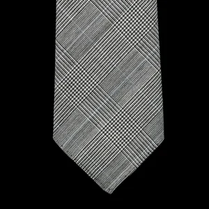 Dreaming Of Monday Ties | Grey Prince Of Wales 7-Fold High Twist Wool Tie