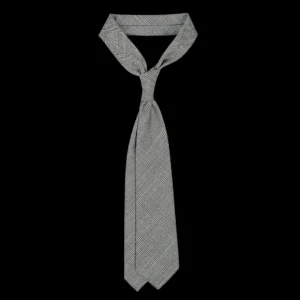 Dreaming Of Monday Ties | Grey Prince Of Wales 7-Fold High Twist Wool Tie