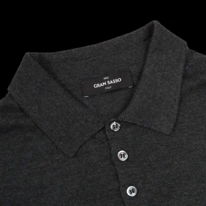 Gran Sasso Sweaters | Grey Pure Cashmere Polo Shirt