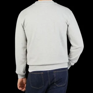 Tela Genova Knitwear | Grey Pure Cotton Benito Sweatshirt