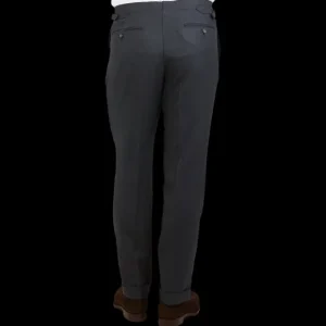 Baltzar Sartorial Trousers | Grey Super 100'S Wool Flat Front Suit Trousers