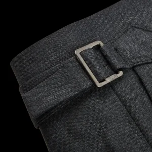 Baltzar Sartorial Trousers | Grey Super 100'S Wool Flat Front Suit Trousers