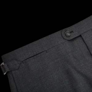 Baltzar Sartorial Suits | Grey Super 100'S Wool Flat Front Suit Trousers
