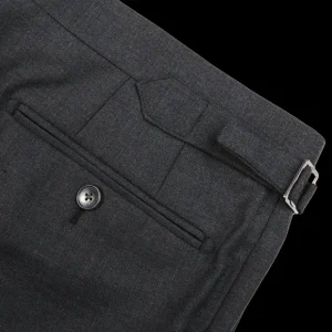 Baltzar Sartorial Trousers | Grey Super 100'S Wool Pleated Suit Trousers