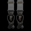 Albert Thurston Braces | Grey Wool Fresco Leather 35 Mm Braces