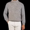 Inis Meain Knitwear | Grey-Beige Wool Cashmere Chunky Rollneck