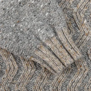Inis Meain Knitwear | Grey-Beige Wool Cashmere Chunky Rollneck