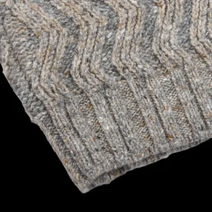 Inis Meain Knitwear | Grey-Beige Wool Cashmere Chunky Rollneck