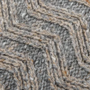 Inis Meain Knitwear | Grey-Beige Wool Cashmere Chunky Rollneck