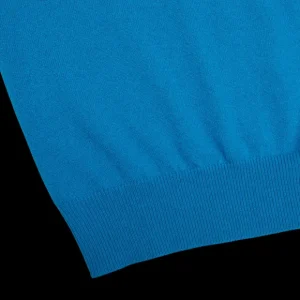 Gran Sasso Sweaters | Hot Blue Cashmere 1/4 Zip Sweater