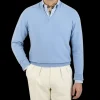 William Lockie Knitwear | Hyacinth Blue V-Neck Cashmere Sweater