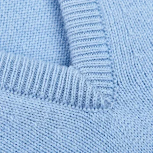 William Lockie Knitwear | Hyacinth Blue V-Neck Cashmere Sweater