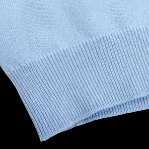 William Lockie Sweaters | Hyacinth Blue V-Neck Cashmere Sweater