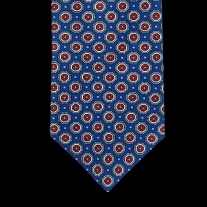 Silvio Fiorello Ties | Indigo Blue Geometrical Printed Silk Tie