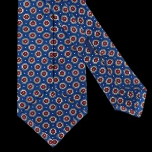 Silvio Fiorello Ties | Indigo Blue Geometrical Printed Silk Tie