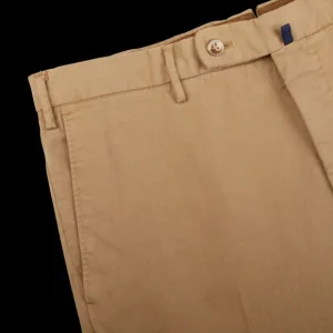 Incotex Trousers | Khaki Beige Cotton Stretch Regular Fit Chinos