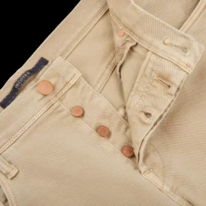 Incotex Jeans | Khaki Beige Cotton Stretch Five Pocket Jeans