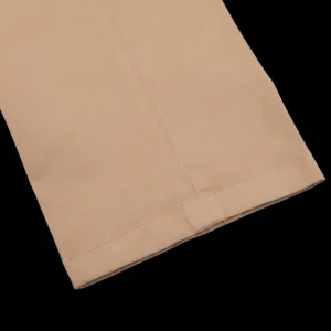 Canali Trousers | Khaki Beige Cotton Stretch Flat Front Chinos