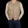 Taion Gilets | Khaki Beige Nylon Down Padded Vest