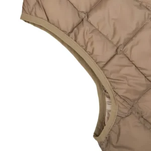 Taion Gilets | Khaki Beige Nylon Down Padded Vest