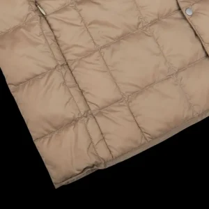 Taion Gilets | Khaki Beige Nylon Down Padded Vest