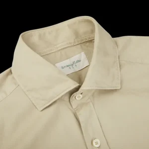 Tintoria Mattei Shirts | Khaki Beige Overdyed Cotton Poplin Shirt