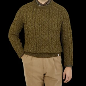 Peregrine Sweaters | Khaki Green Merino Wool Hudson Jumper