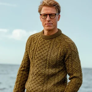 Peregrine Sweaters | Khaki Green Merino Wool Hudson Jumper