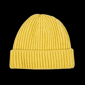 William Lockie Beanies | Laguna Yellow Geelong Lambswool Ribbed Beanie