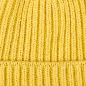 William Lockie Beanies | Laguna Yellow Geelong Lambswool Ribbed Beanie