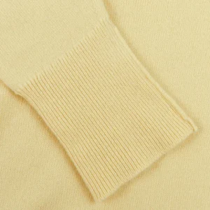 William Lockie Knitwear | Lemon Frost V-Neck Cashmere Sweater