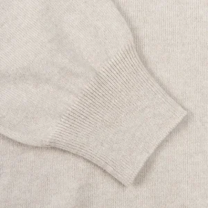 Gran Sasso Sweaters | Light Beige Cashmere 1/4 Zip Sweater