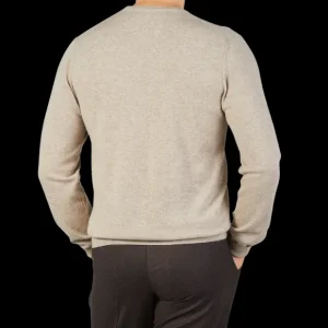 Piacenza Cashmere Sweaters | Light Beige Cashmere Crewneck
