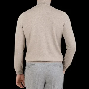 Gran Sasso Knitwear | Light Beige Extra Fine Merino Roll Neck