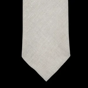 Dreaming Of Monday Ties | Light Beige 7-Fold Vintage Linen Tie