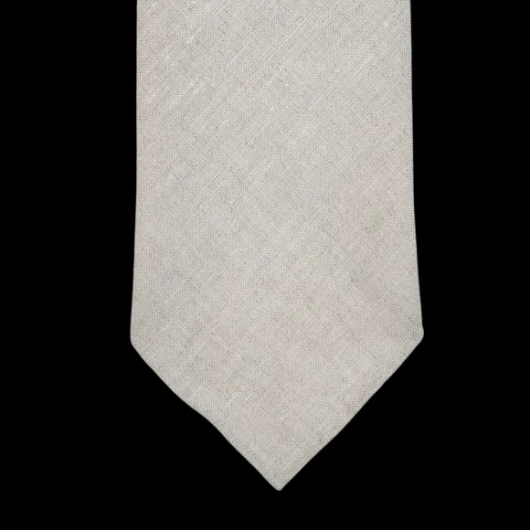 Dreaming Of Monday Ties | Light Beige 7-Fold Vintage Linen Tie
