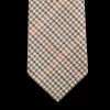 Dreaming Of Monday Ties | Light Beige Micro Gunclub Checked 7-Fold Wool Tie