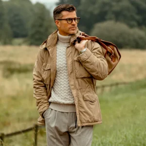 Aspesi Coats & Jackets | Light Beige Nylon Padded Field Jacket