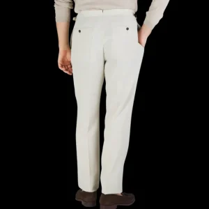 Baltzar Sartorial Suits | Light Beige Wool Linen Pleated Trousers
