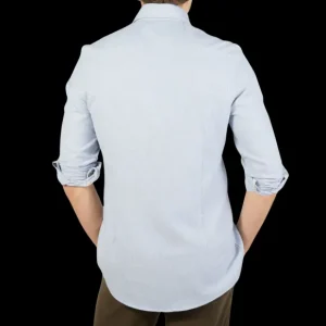 Stenströms Shirts | Light Blue Brushed Cotton Slimline Shirt