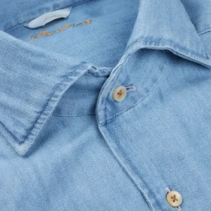 Stenströms Shirts | Light Blue Cotton Denim Casual Slimline Shirt