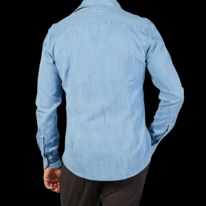 Stenströms Shirts | Light Blue Cotton Denim Casual Slimline Shirt