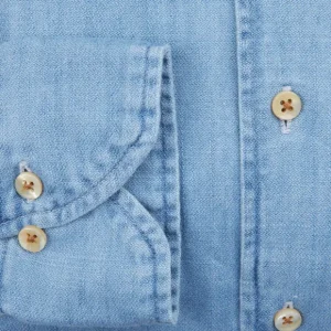 Stenströms Shirts | Light Blue Cotton Denim Casual Slimline Shirt