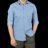 Stenströms Shirts | Light Blue Cotton Denim Fitted Body Shirt