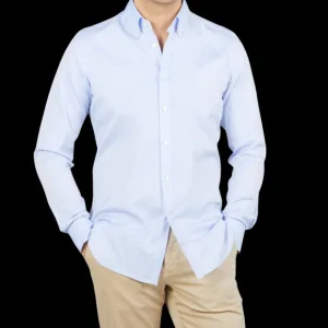 Xacus Shirts | Light Blue Fine Cotton Oxford Bd Shirt