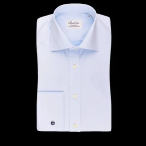 Stenströms Shirts | Light Blue Fitted Body Double Cuff Shirt