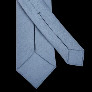 Dreaming Of Monday Ties | Light Blue 7-Fold Vintage Linen Tie
