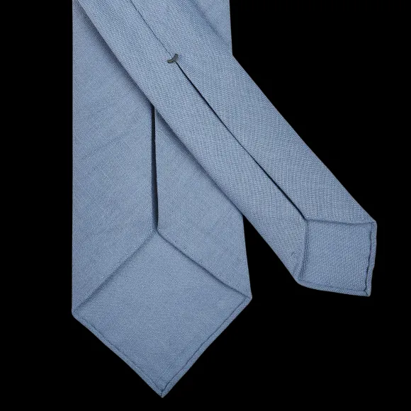 Dreaming Of Monday Ties | Light Blue 7-Fold Vintage Linen Tie